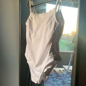 White one piece swimming suit